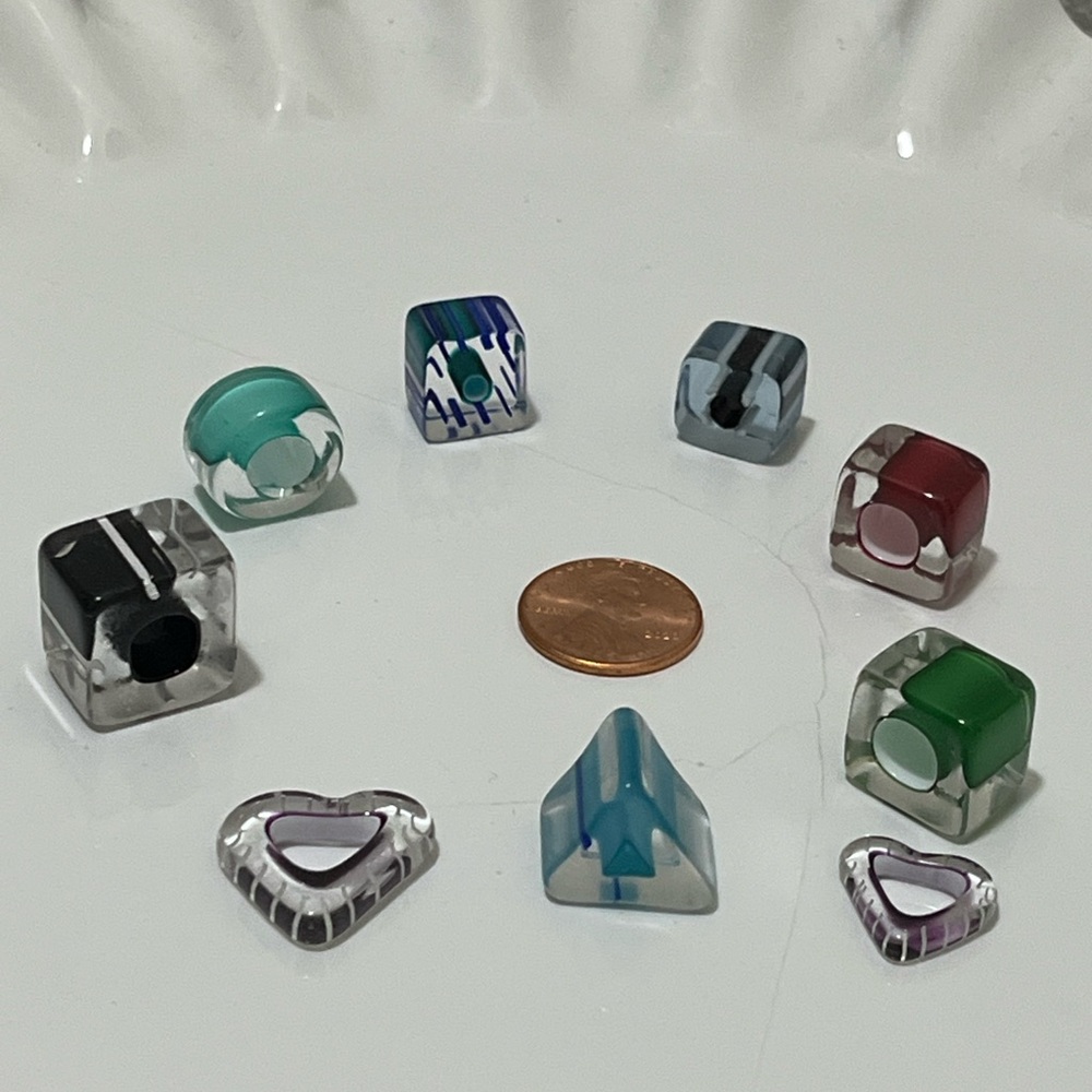 Large Furnace Glass Cane Beads, Assorted Shapes, Colors & Sizes 17mm-20mm approx